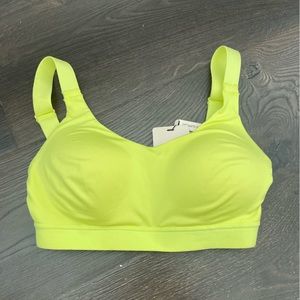 new with tags neon yellow push up sports bra